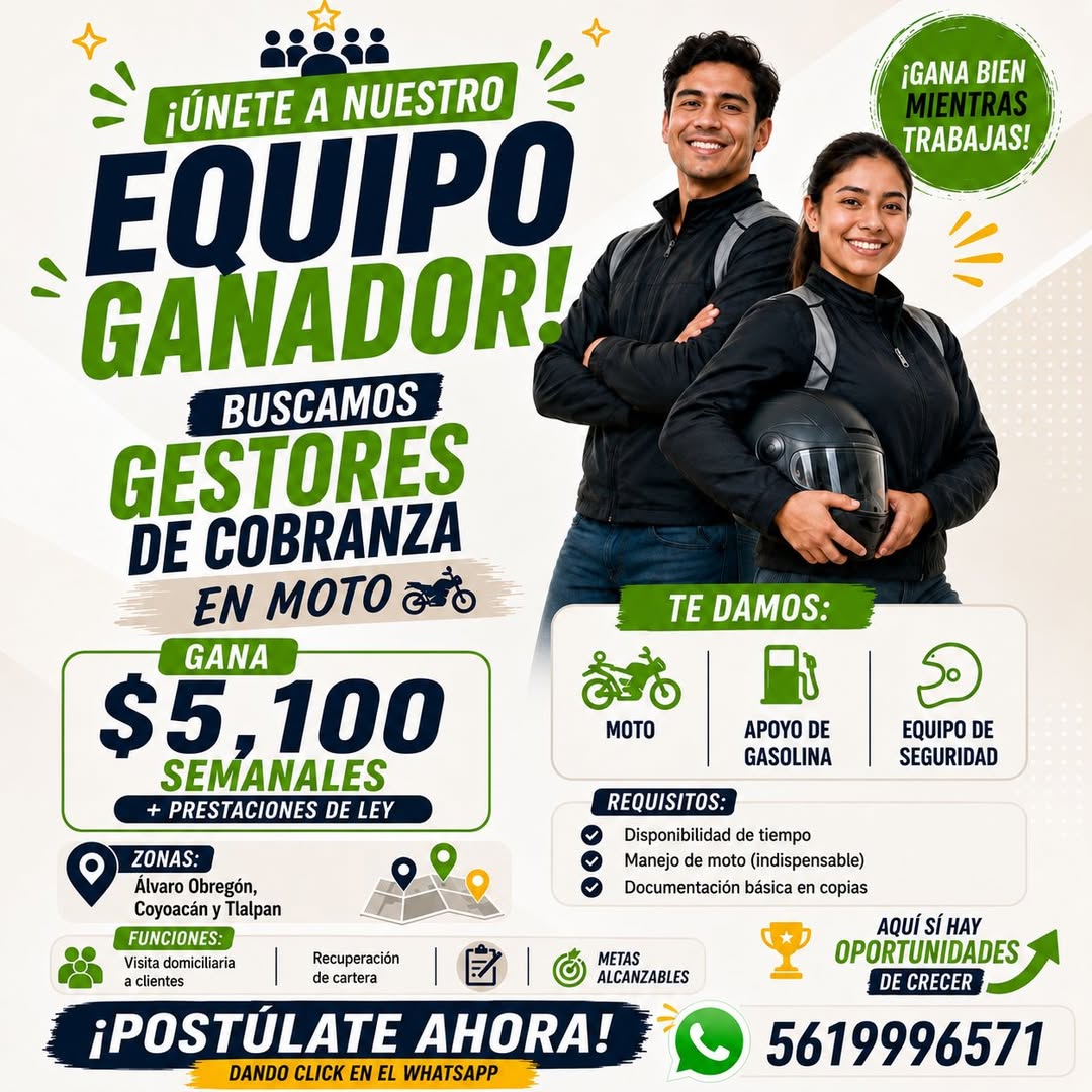 Gestor de Cobranza en Moto