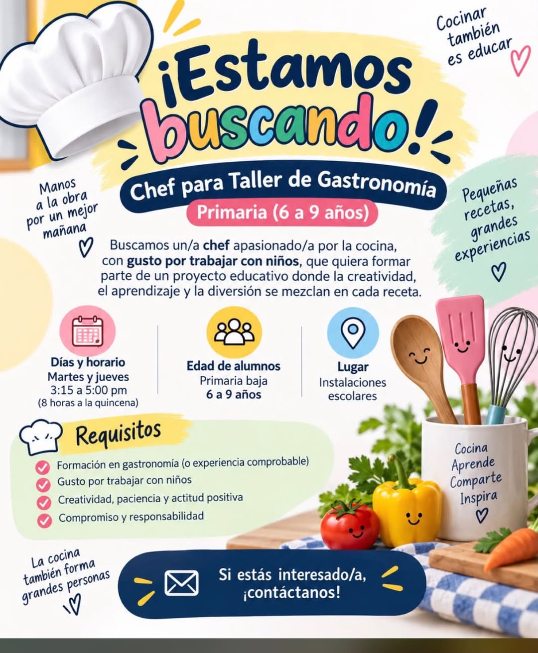 Chef para Taller de Gastronomía