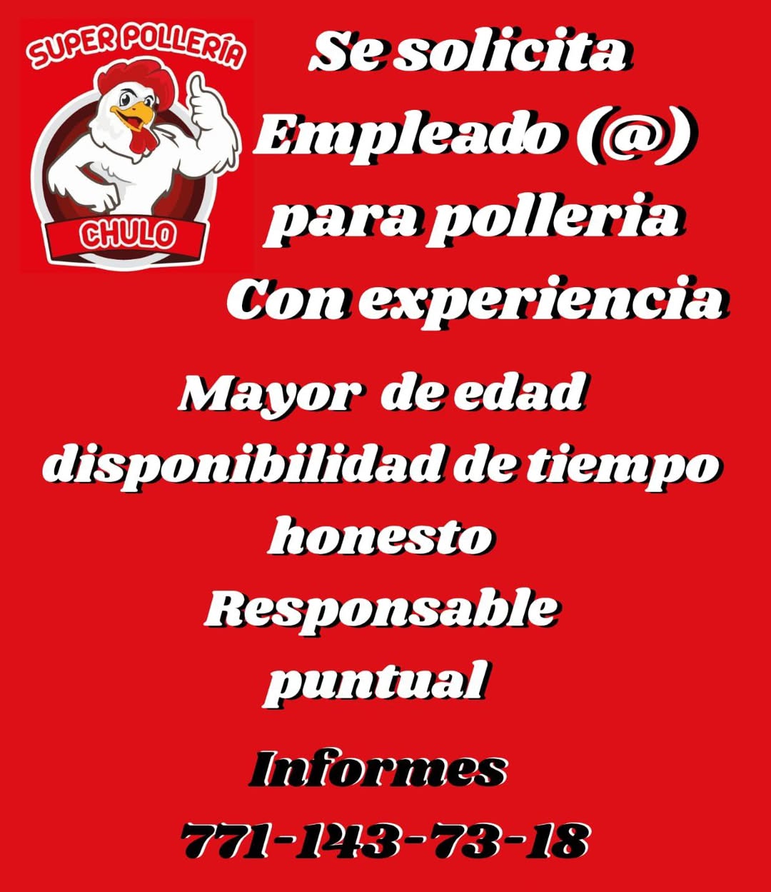 Empleado para Pollería