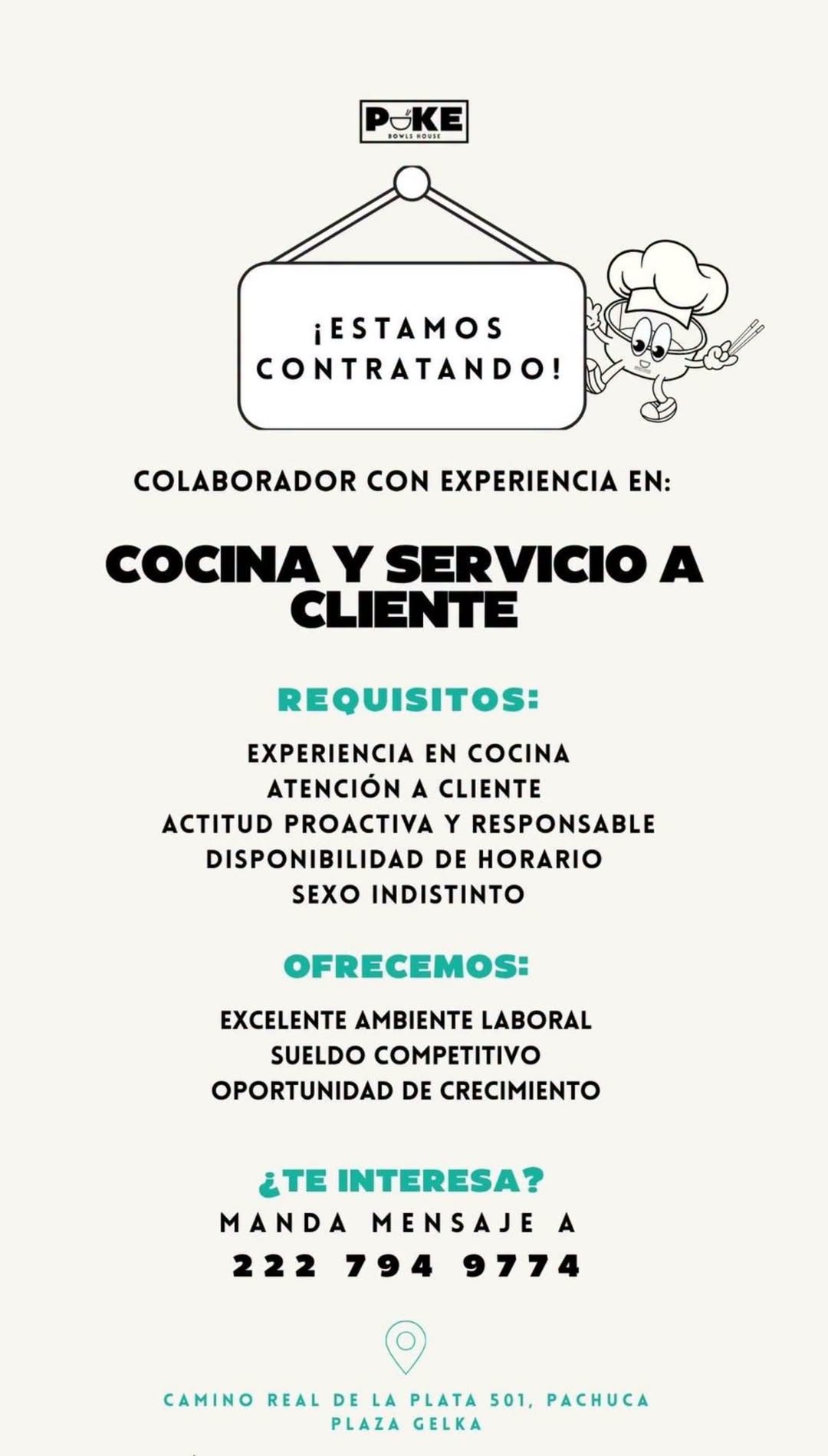 Colaborador de Cocina y Servicio a Cliente