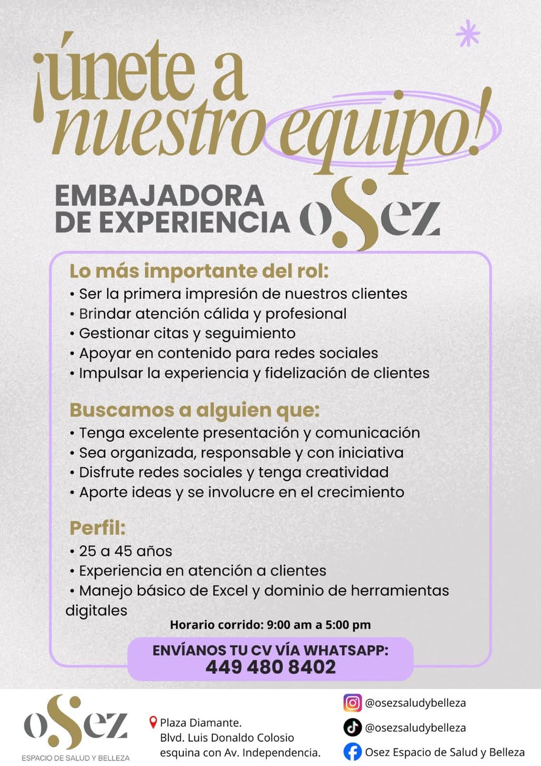 Embajadora de Experiencia
