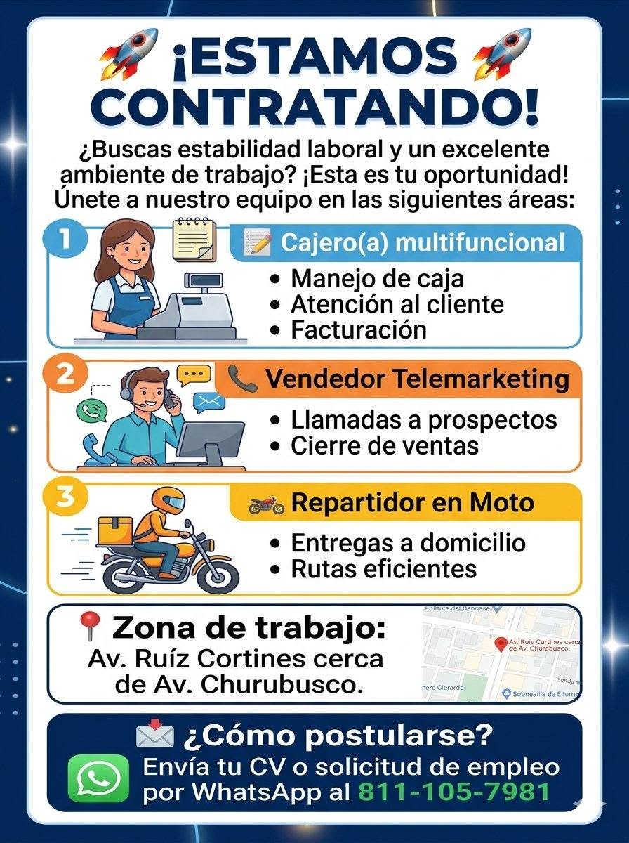 Cajero(a) multifuncional