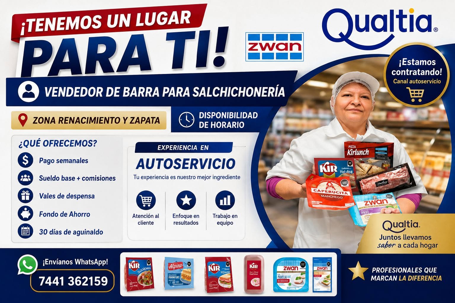 Vendedor(a) de Barra para Salchichonería