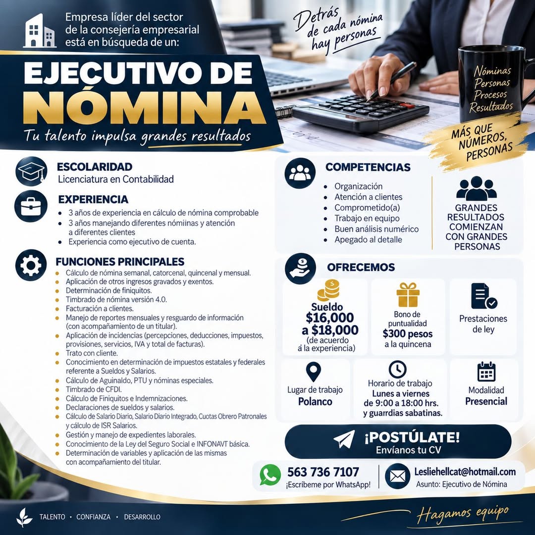 Ejecutivo/a de Nómina