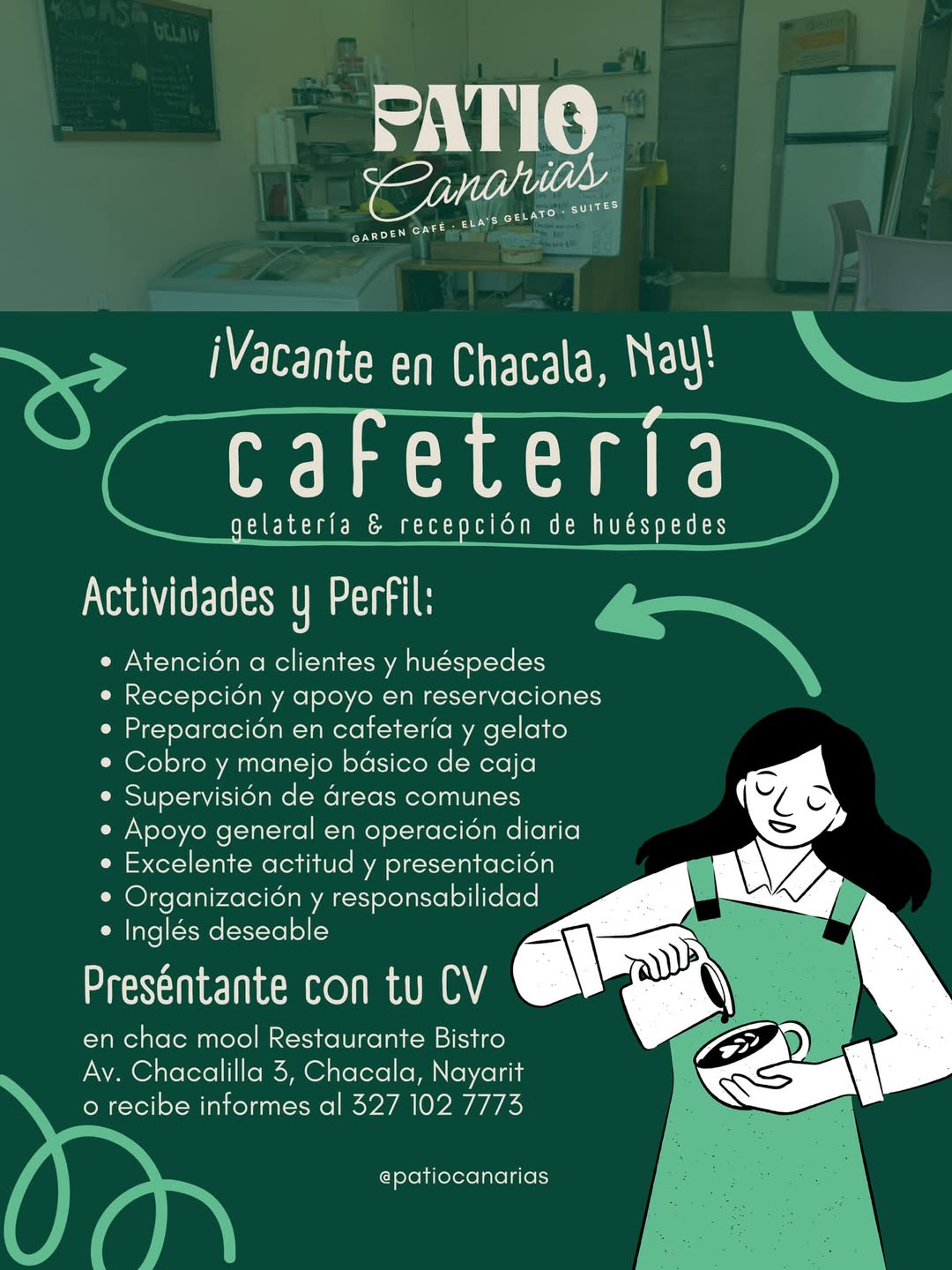 Encargado/a de Cafetería & Recepción