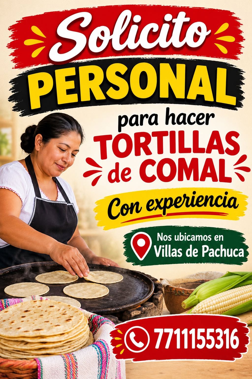 Personal para hacer Tortillas