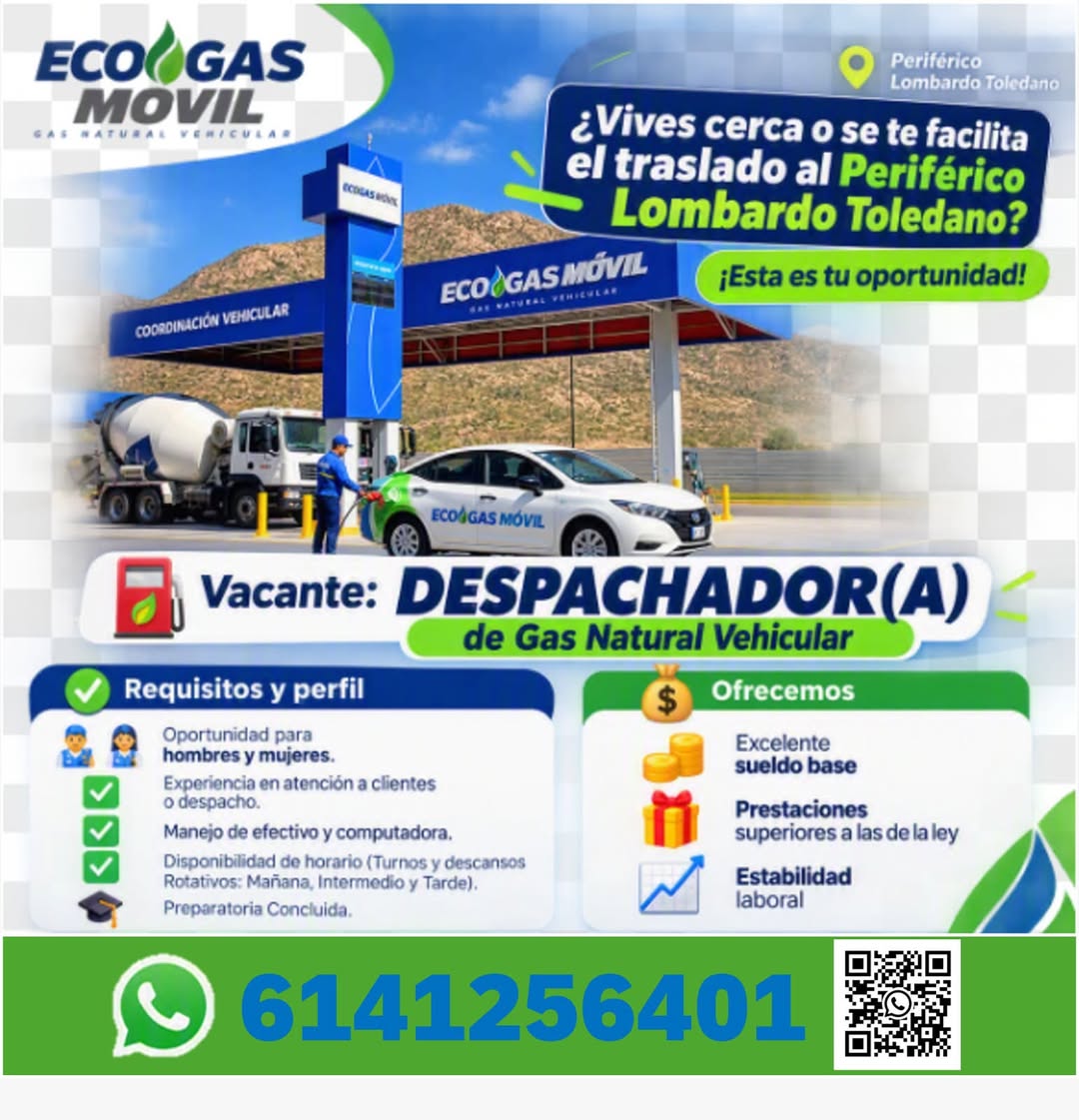 Despachador(a) de Gas Natural Vehicular