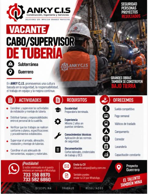 Cabo / Supervisor de Tubería