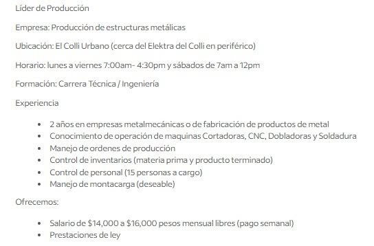 Líder de Producción