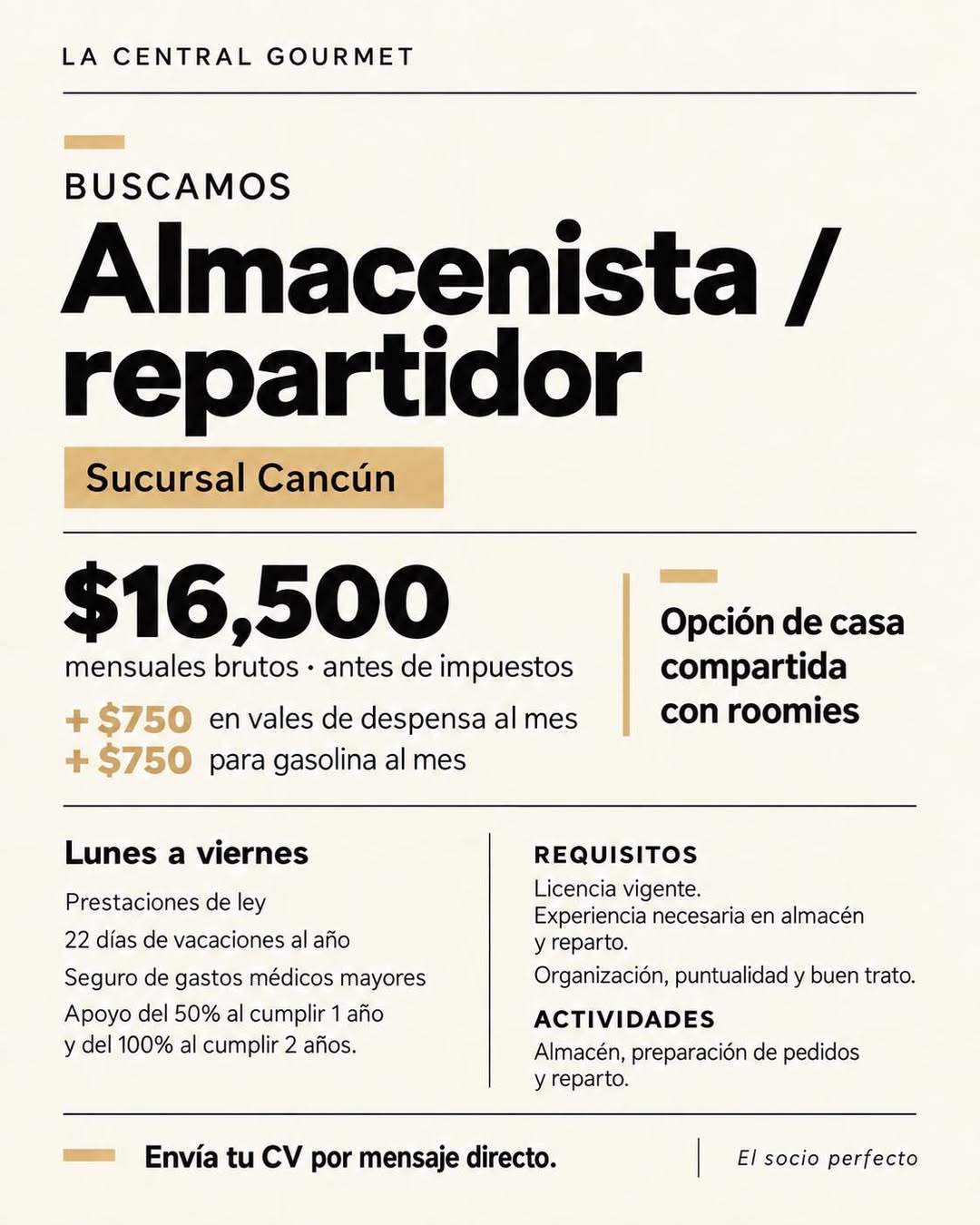 Almacenista / Repartidor