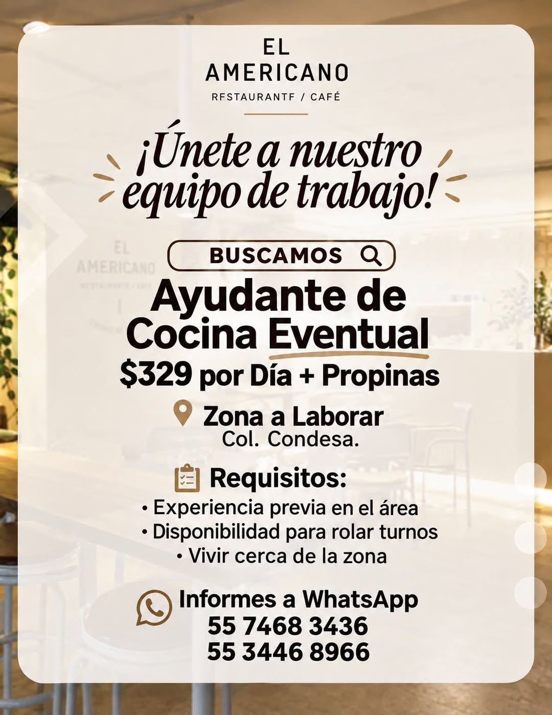 Ayudante de Cocina Eventual