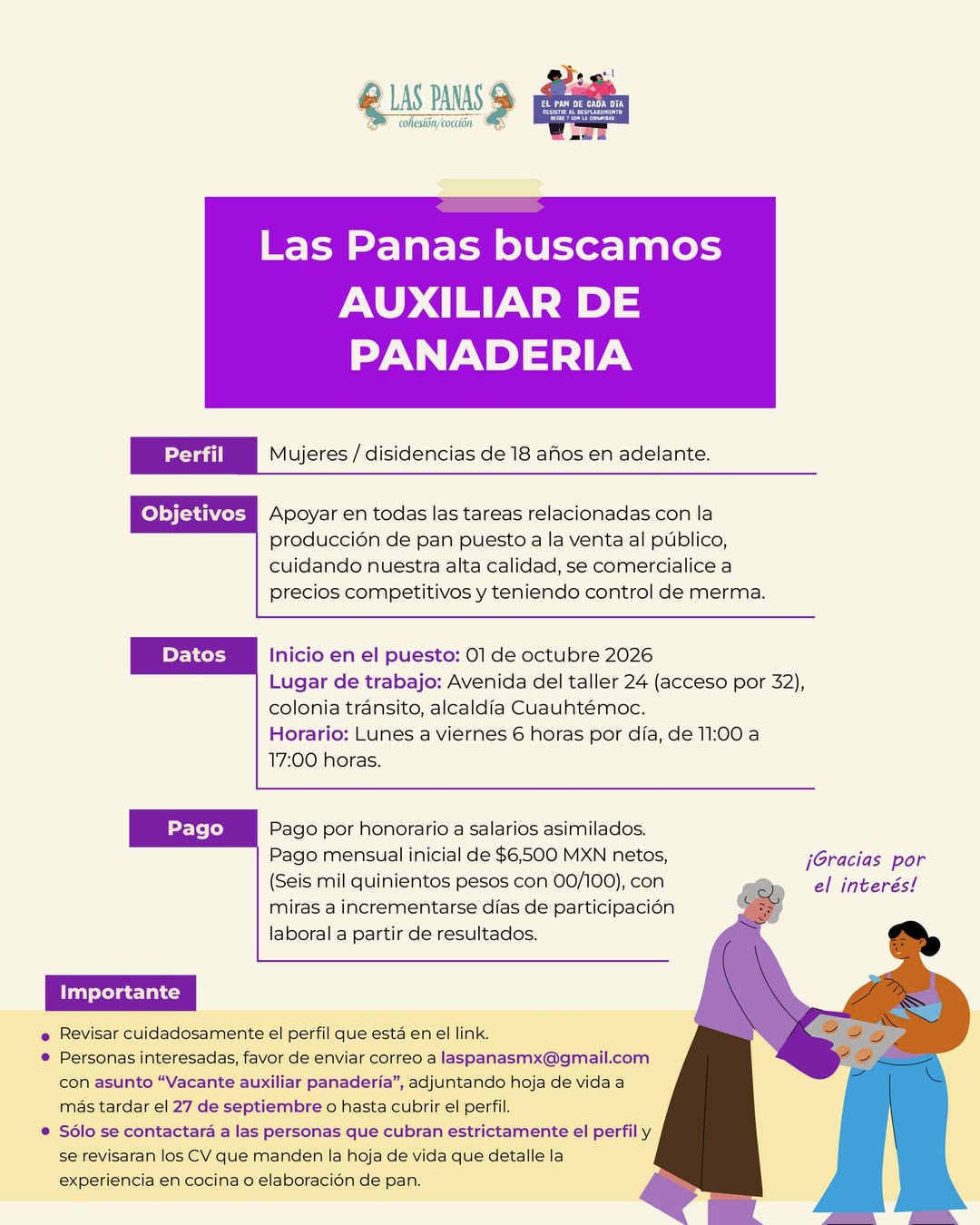 Auxiliar de Panadería