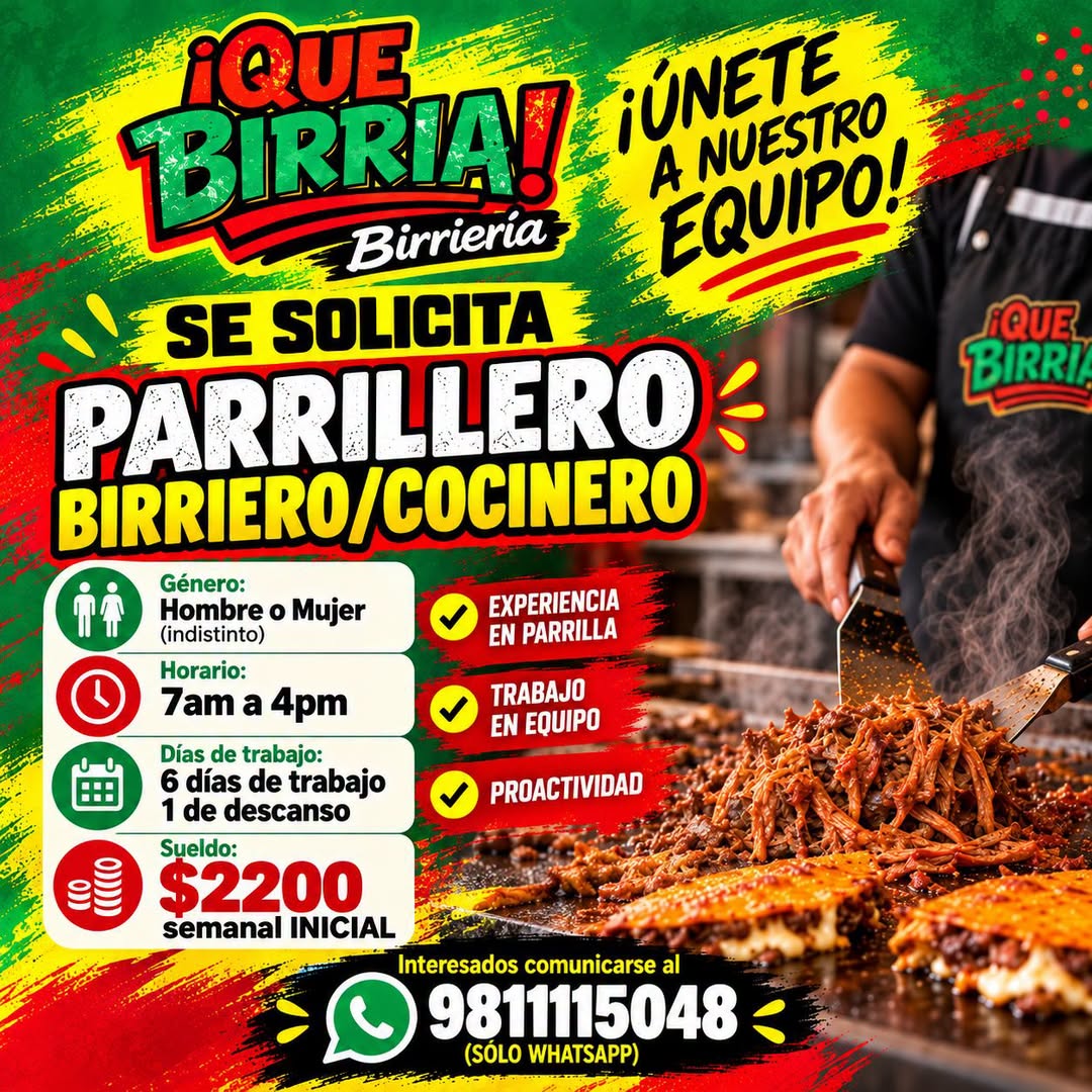 Parrillero Birriero/Cocinero
