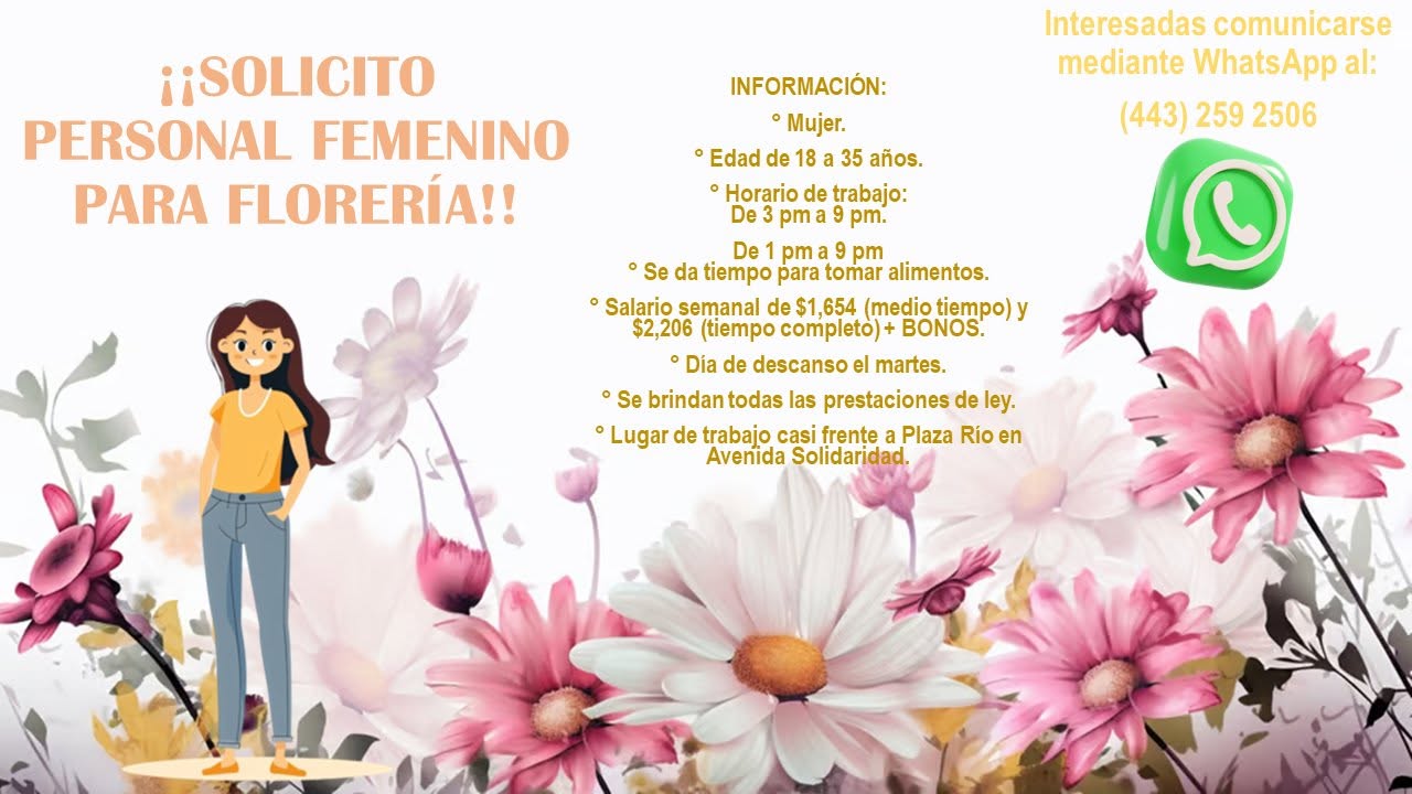 Personal Femenino para Florería