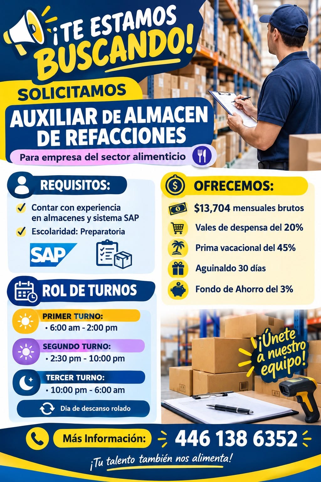 Auxiliar de Almacén de Refacciones