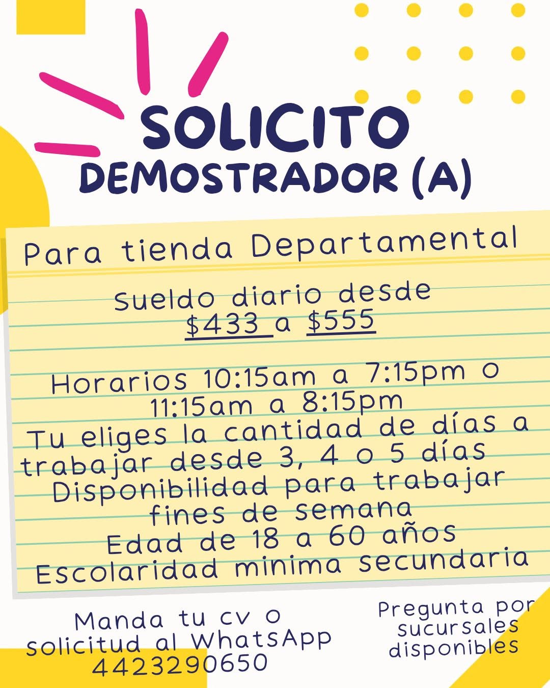 Demostrador(a) en Mty Valle Oriente