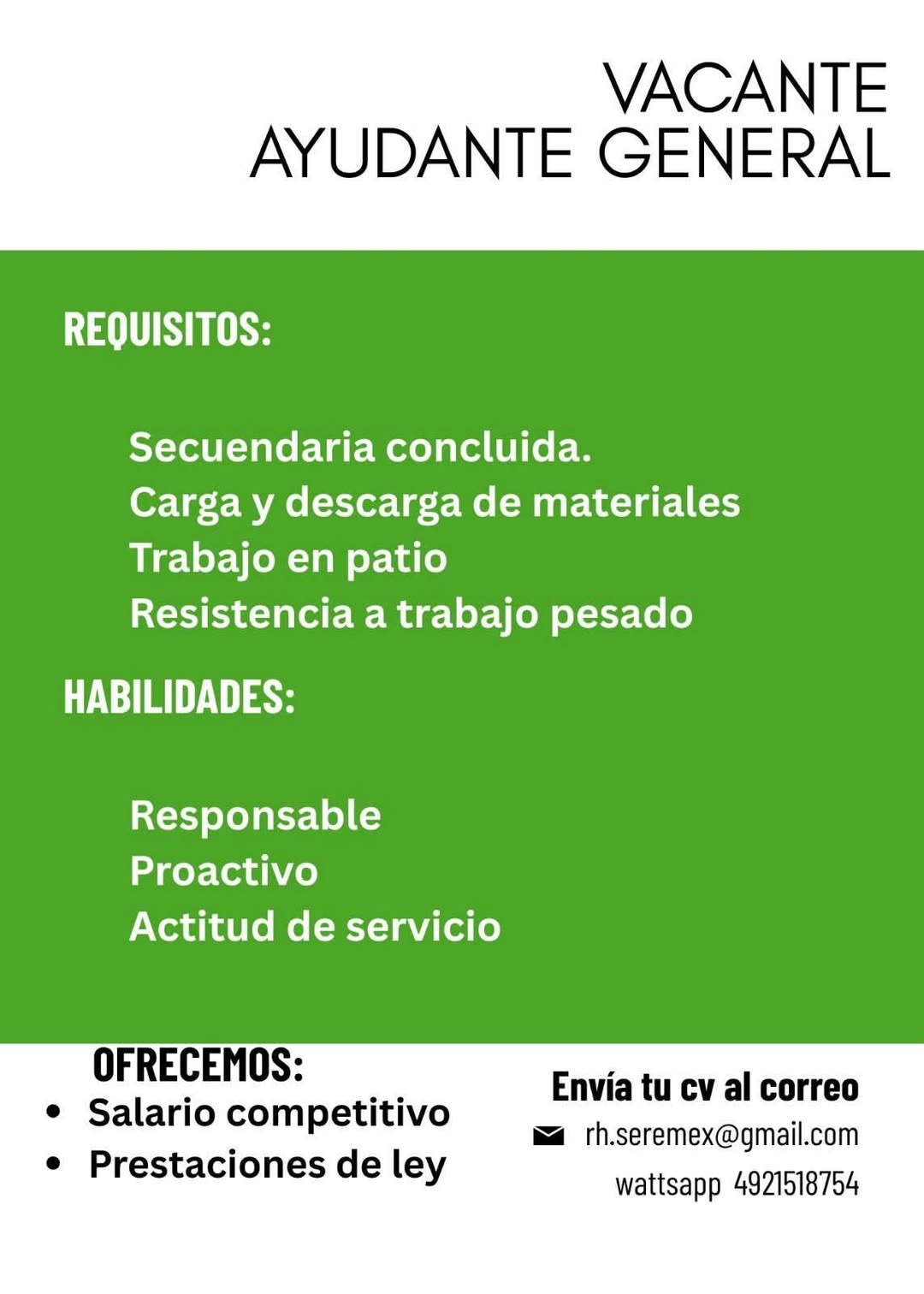 Vacante disponible