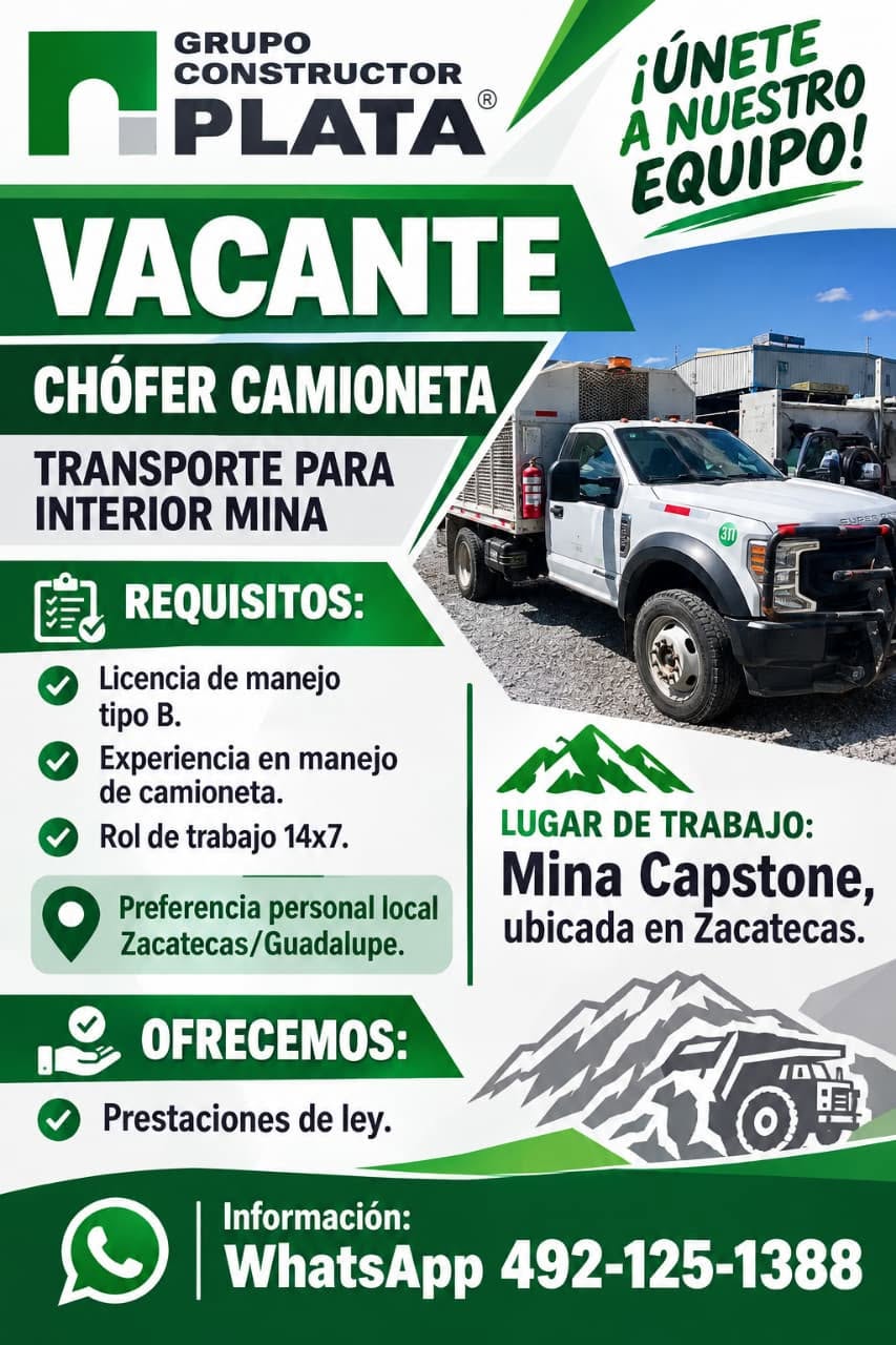 Chofer de Transporte de Personal