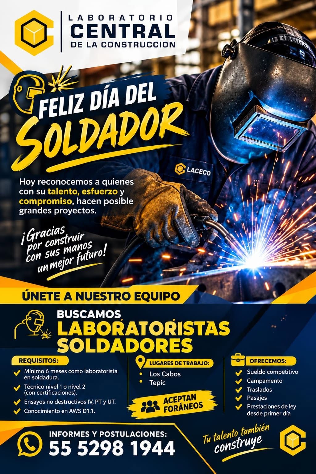 Laboratorista en Soldadura