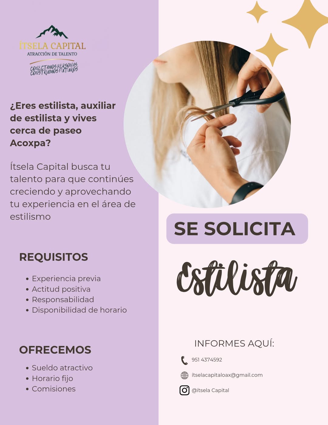 Estilista o Auxiliar de Estilista
