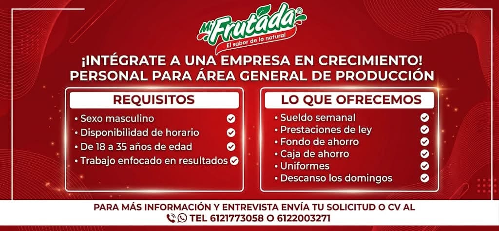 Personal para el área de producción