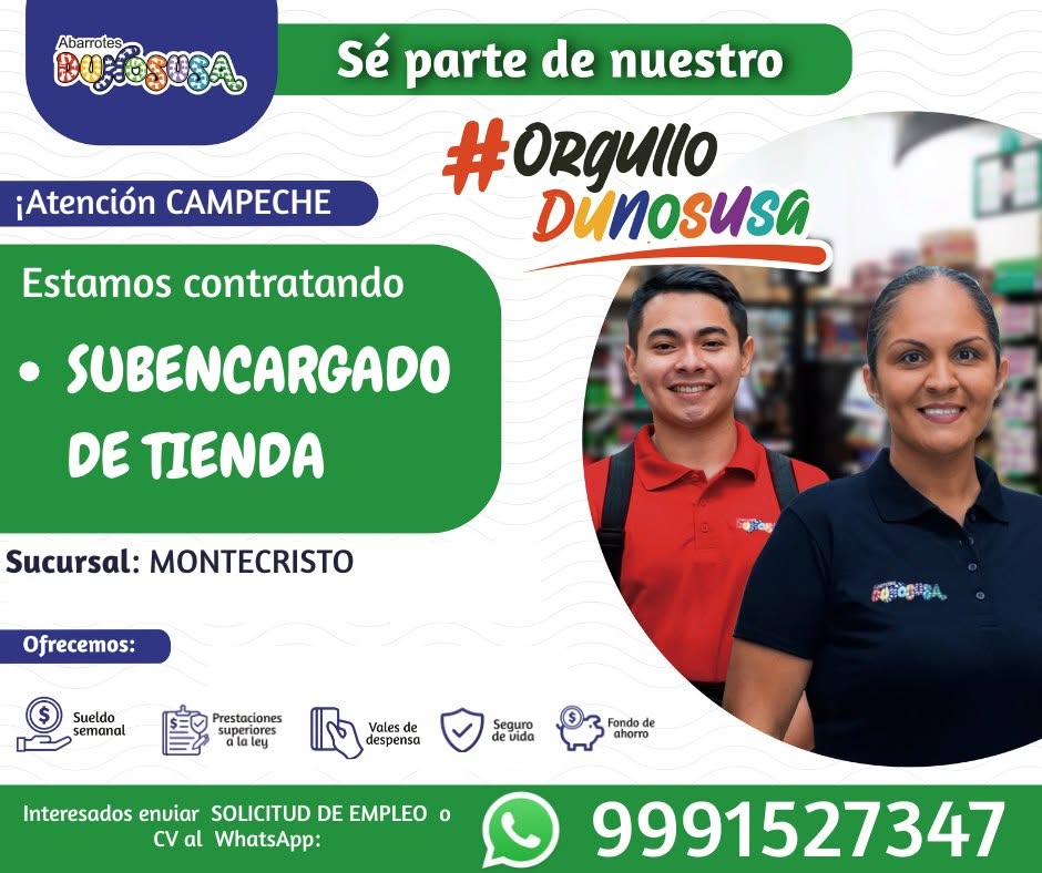 Subencargado de Tienda
