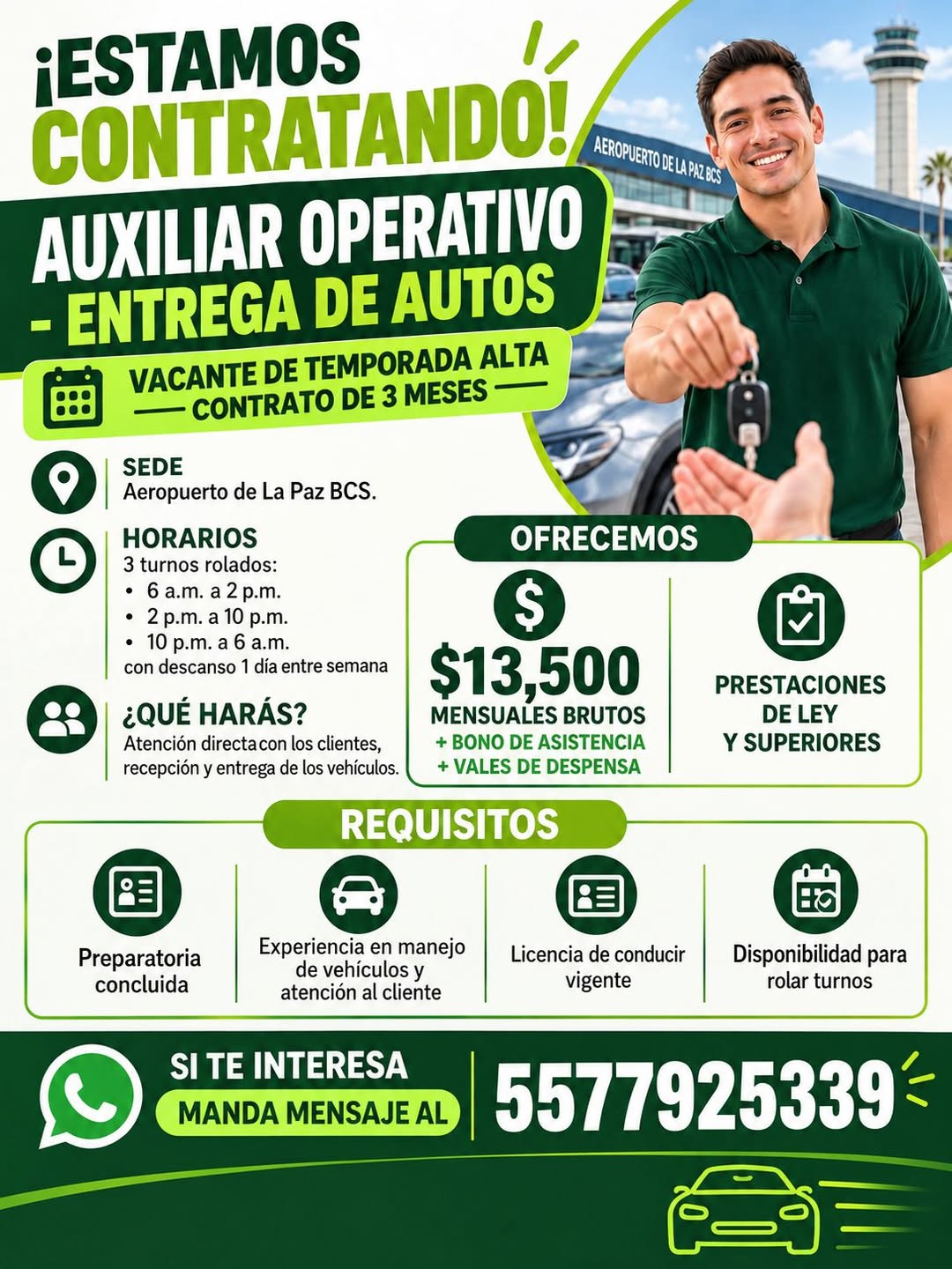 Auxiliar Operativo - Entrega de Vehículos