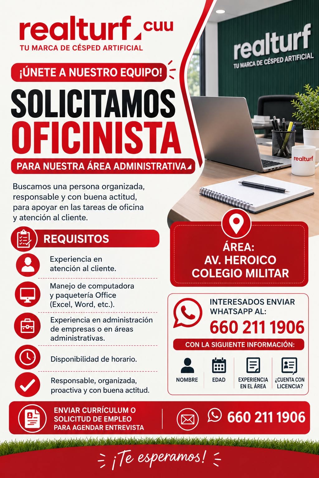 Oficinista / Auxiliar Administrativa
