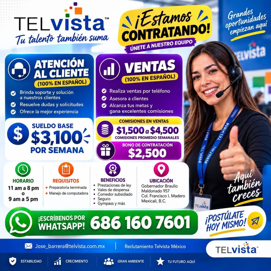 Representante Telefónico en Atención al Cliente y Ventas