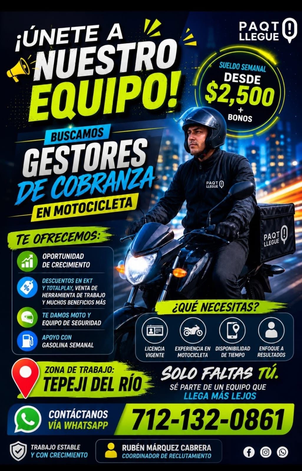 Repartidor en motocicleta