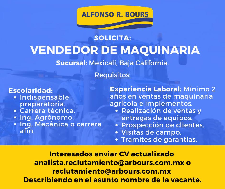 Vendedor de Maquinaria
