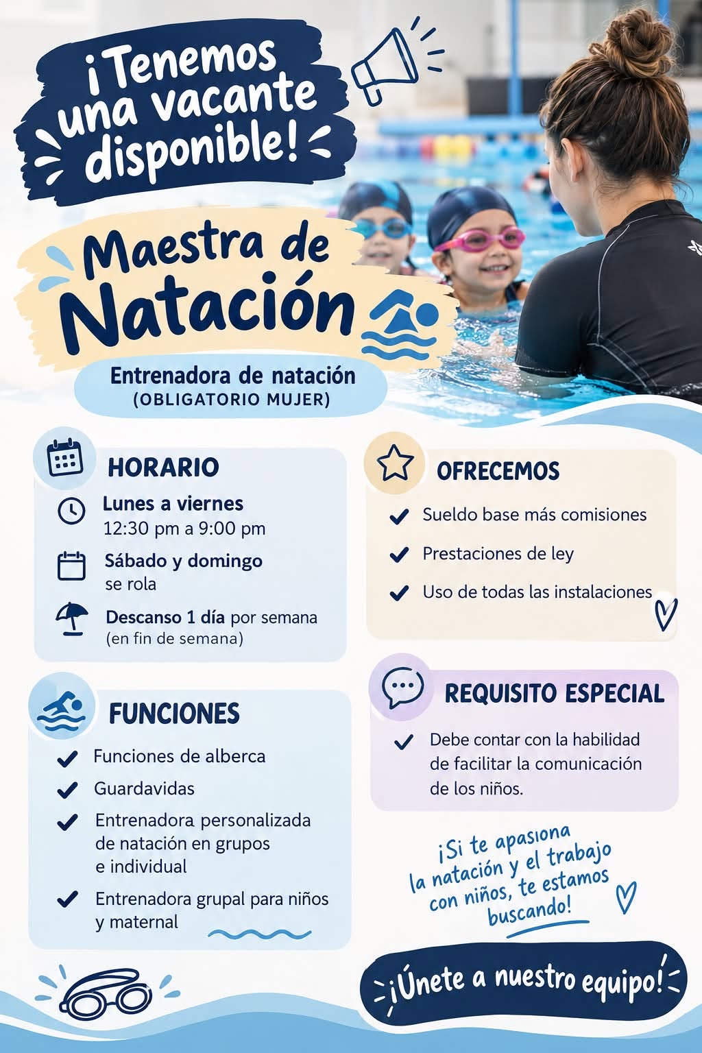 Instructora de Natación