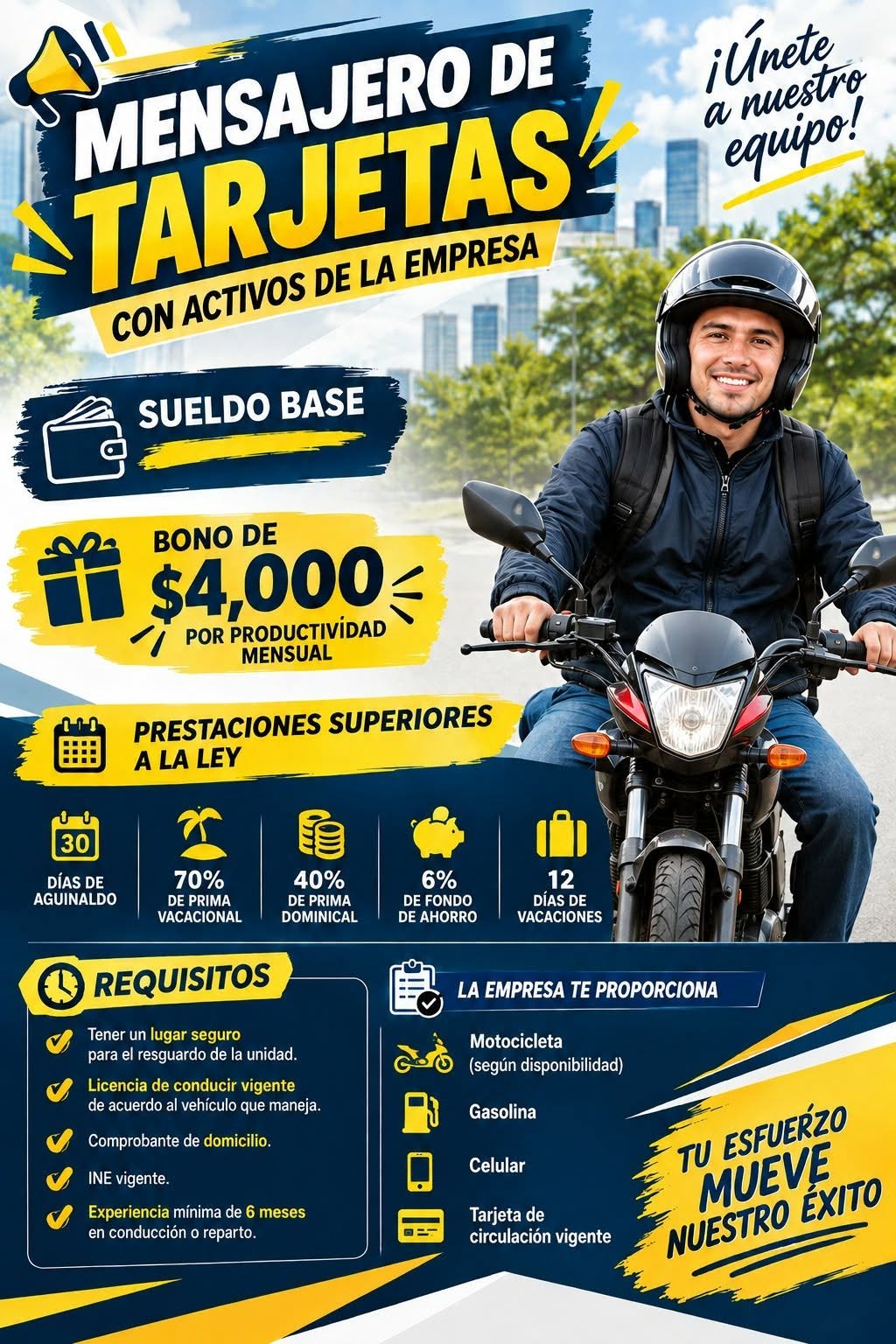 Mensajero Repartidor de Tarjetas Bancarias
