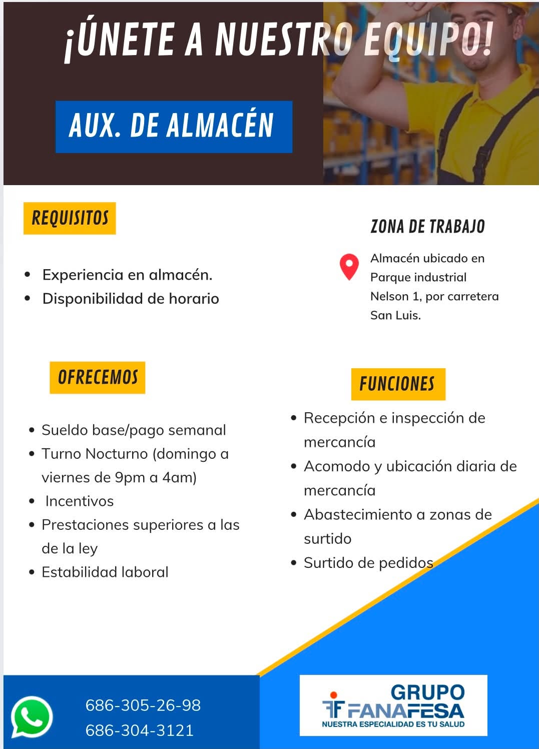 Auxiliar de almacén