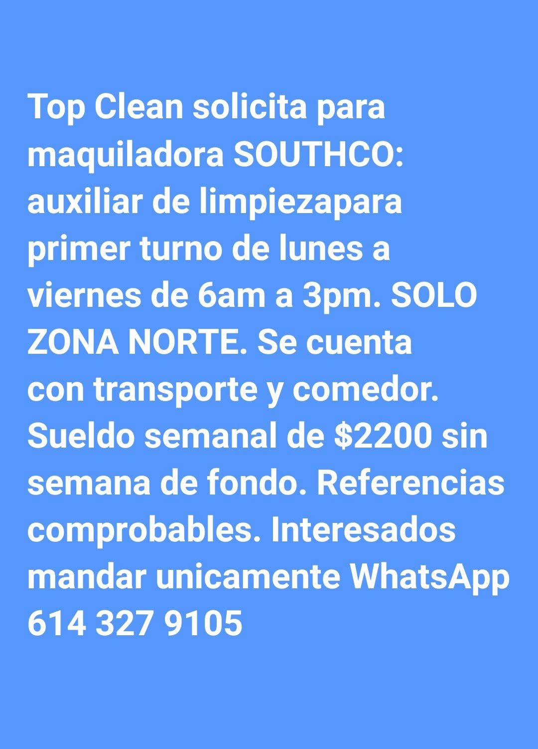 Auxiliar de limpieza