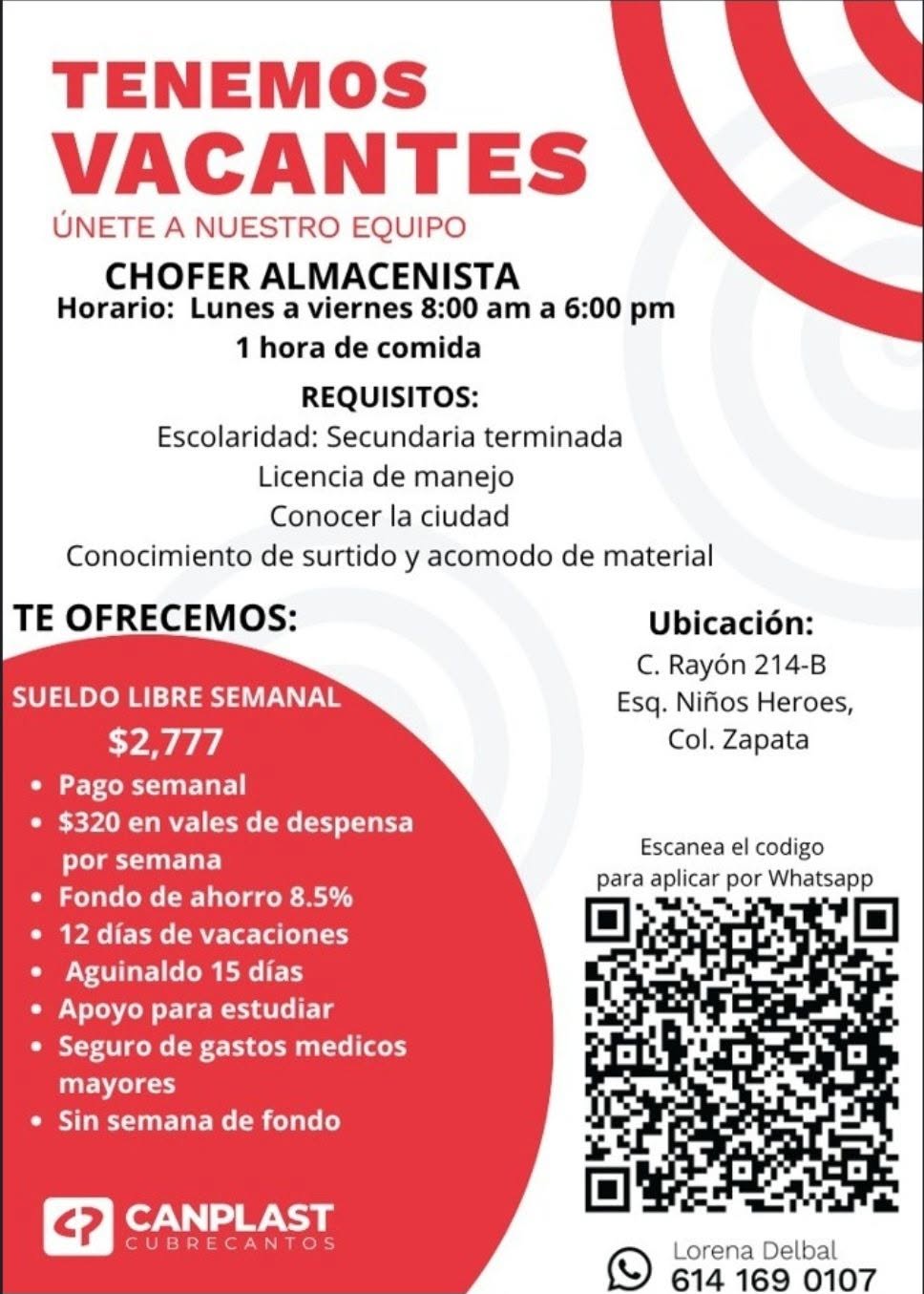 Chofer Almacenista