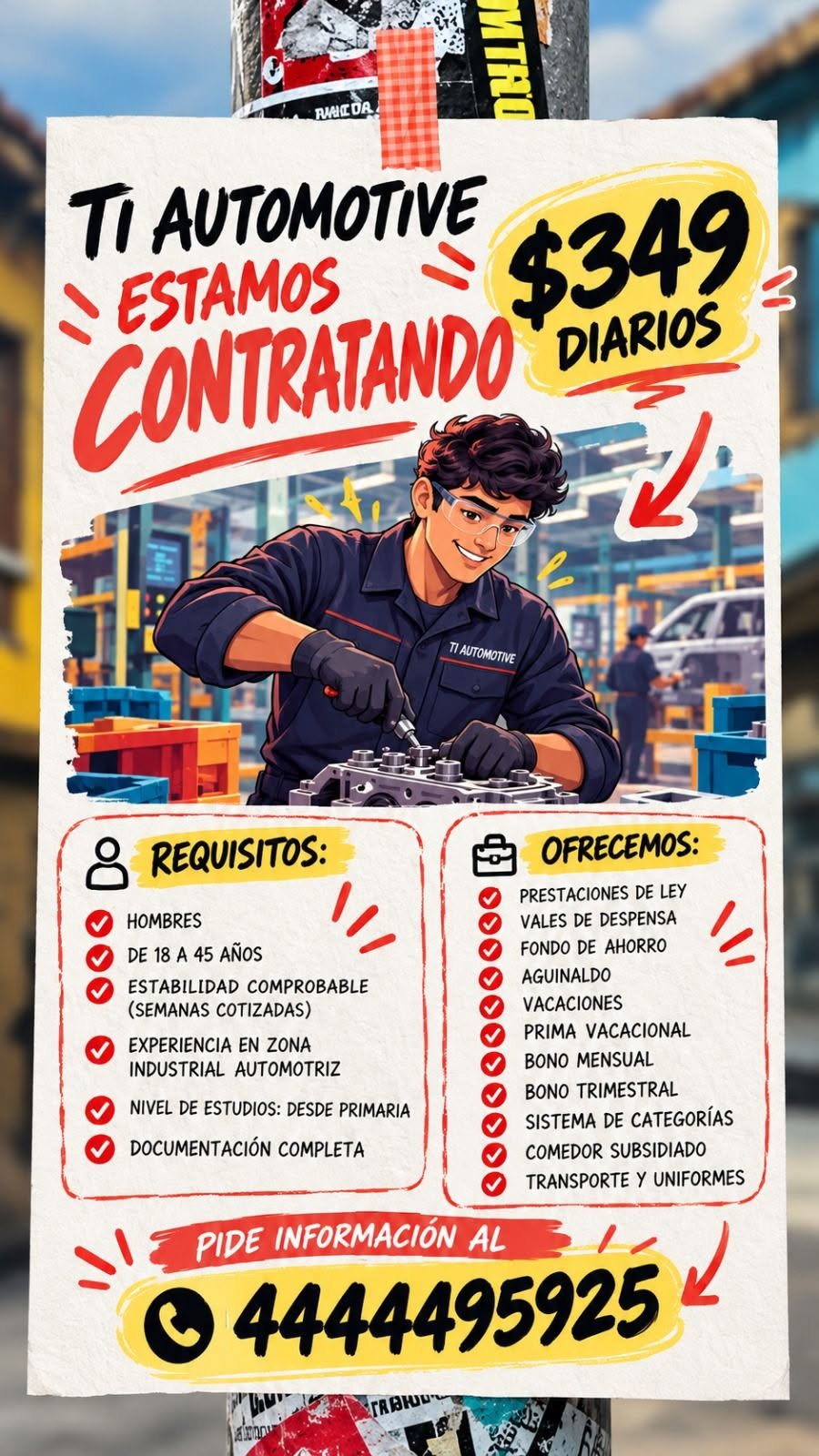 Operador en zona industrial automotriz