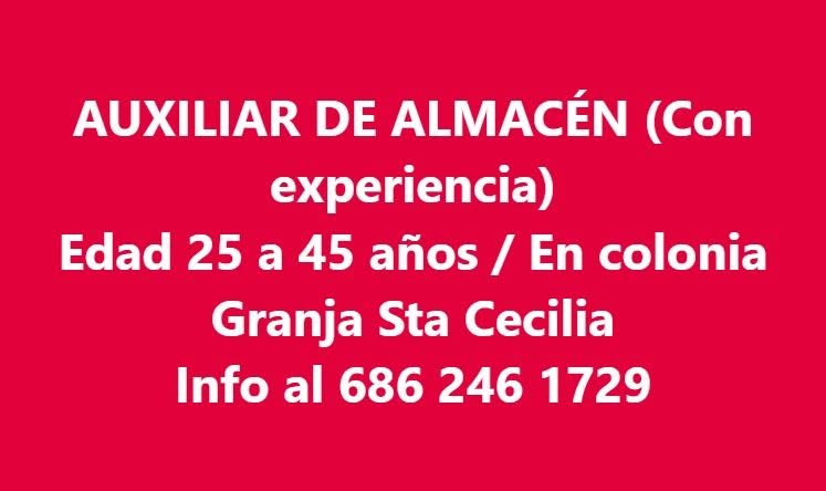 Auxiliar de Almacén