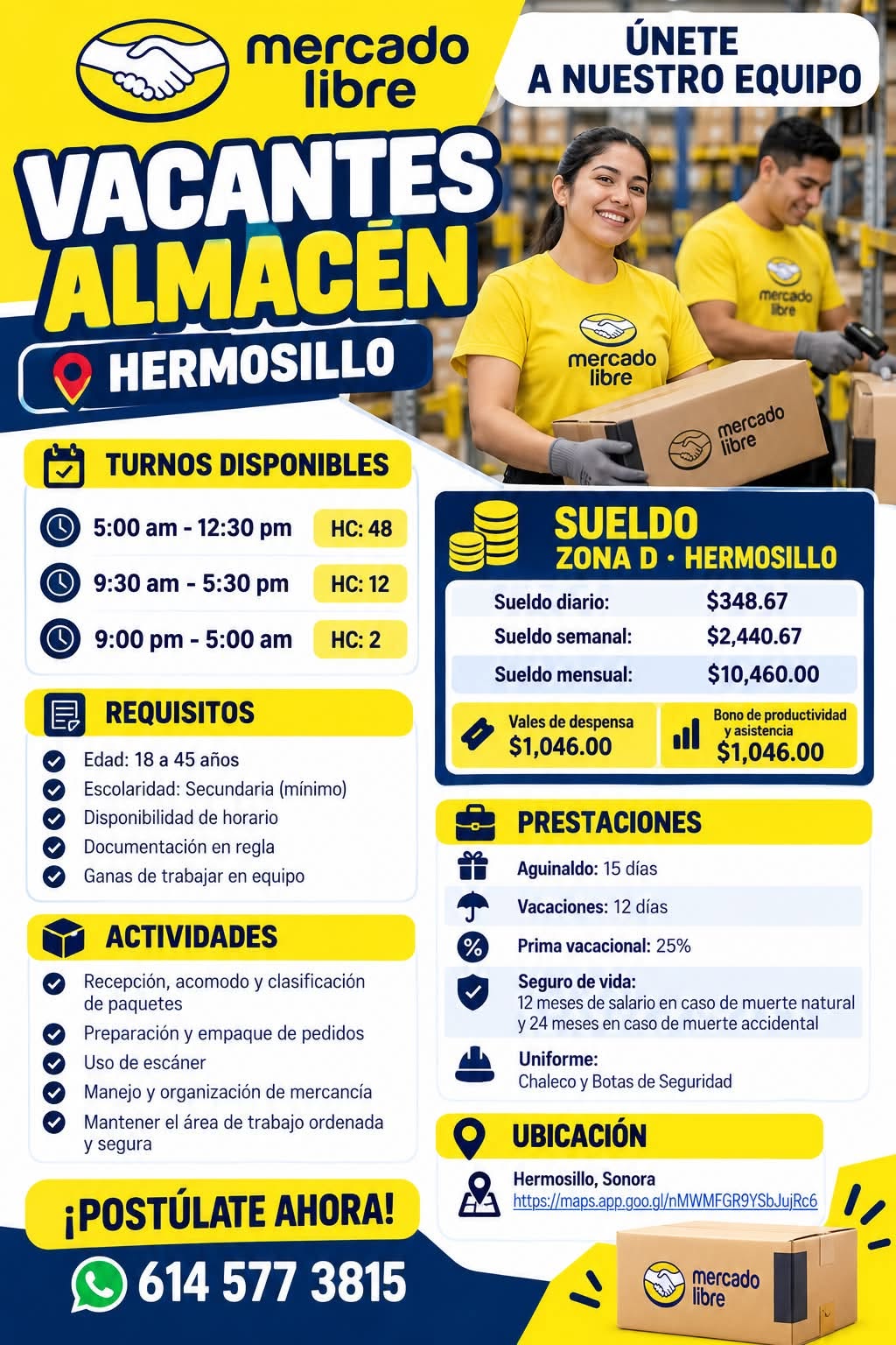 Vacante para Almacén