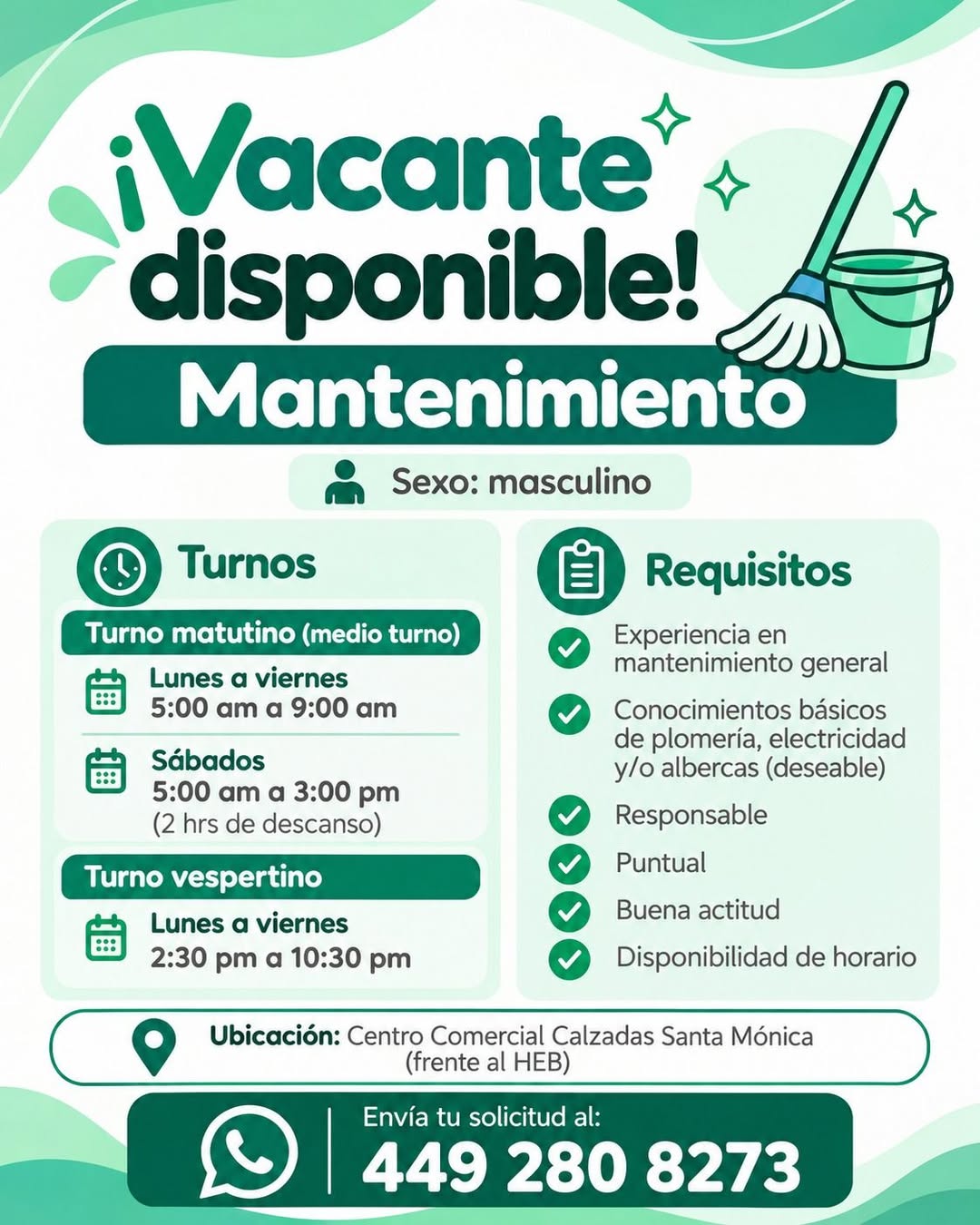 Vacante mantenimiento