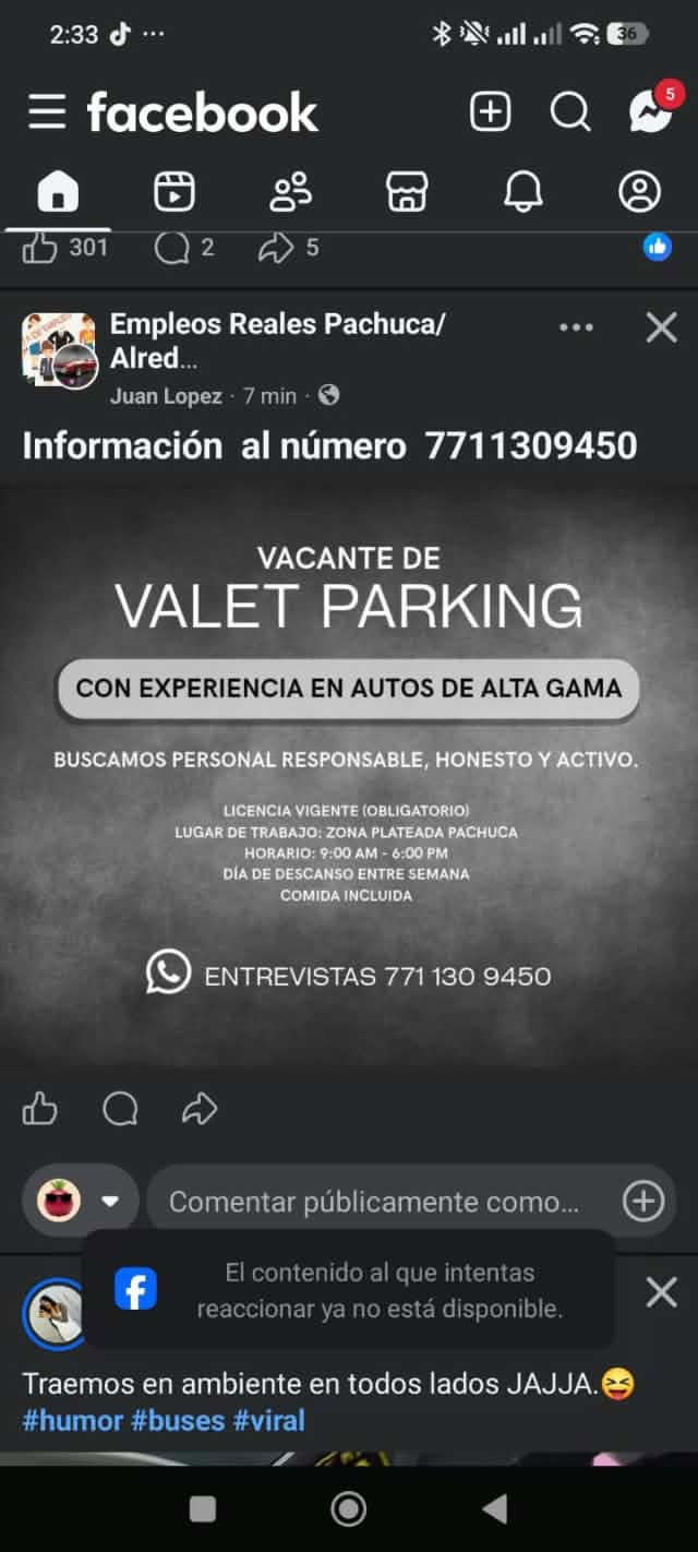 Vacante disponible