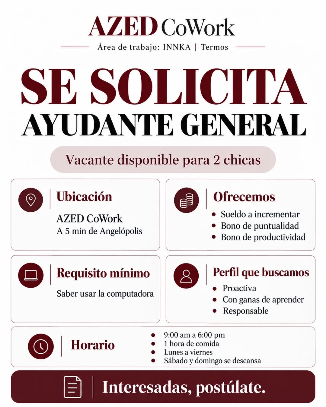 Vacante disponible