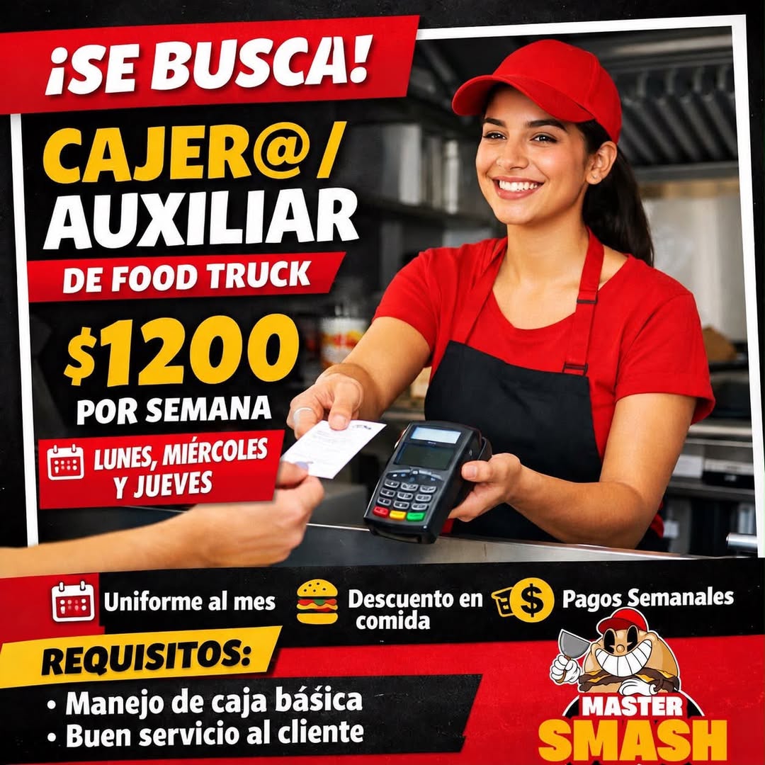 Cajer@ / Auxiliar de Food Truck