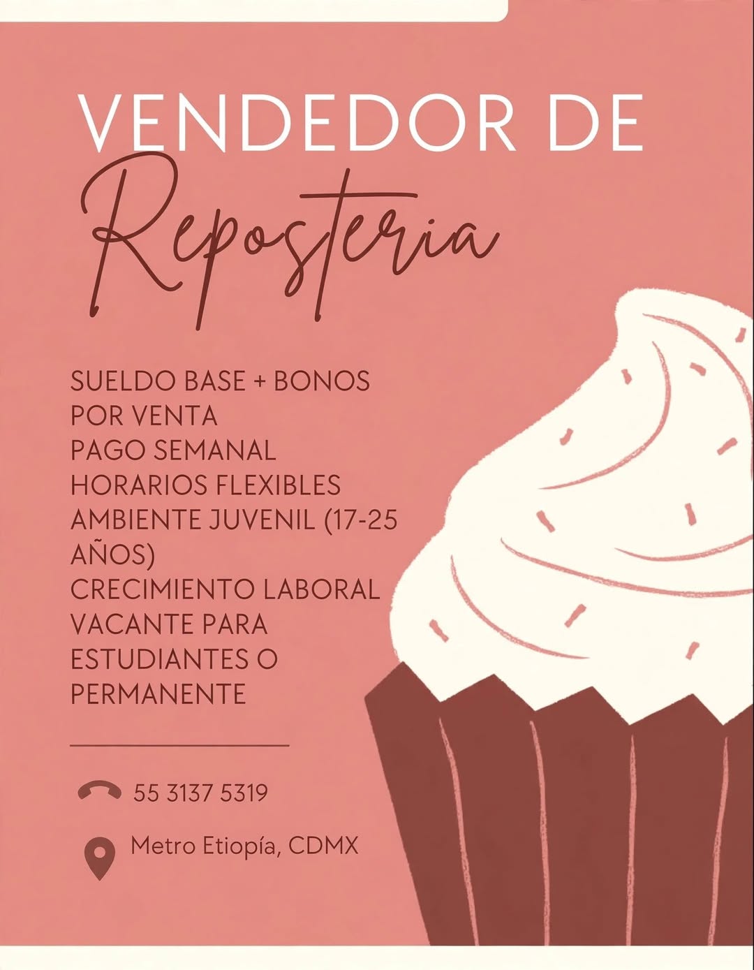 Vendedor/a de Repostería