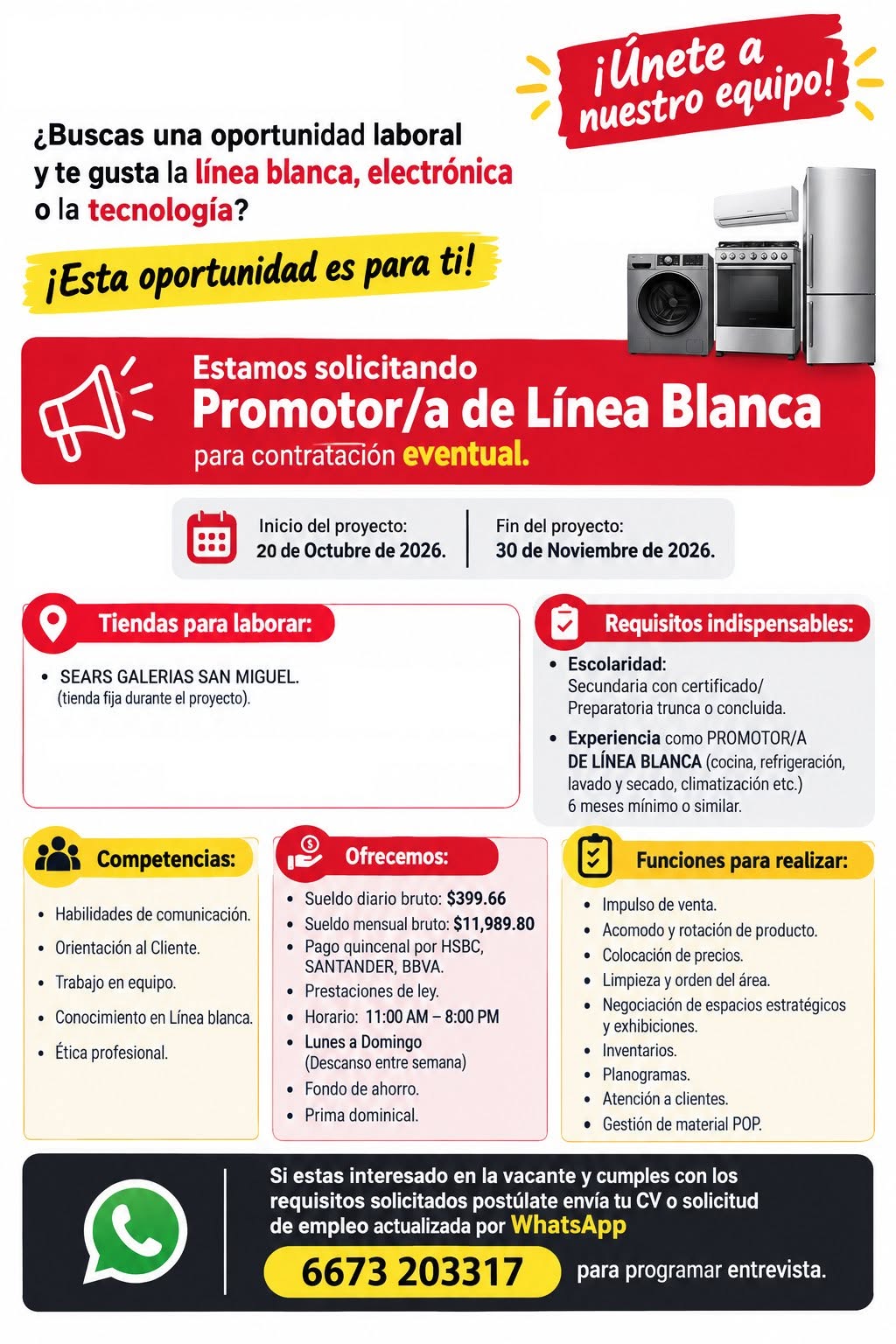 Promotor/a de Línea Blanca