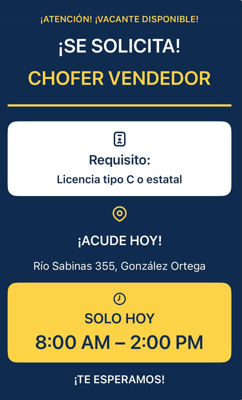 Vacante disponible