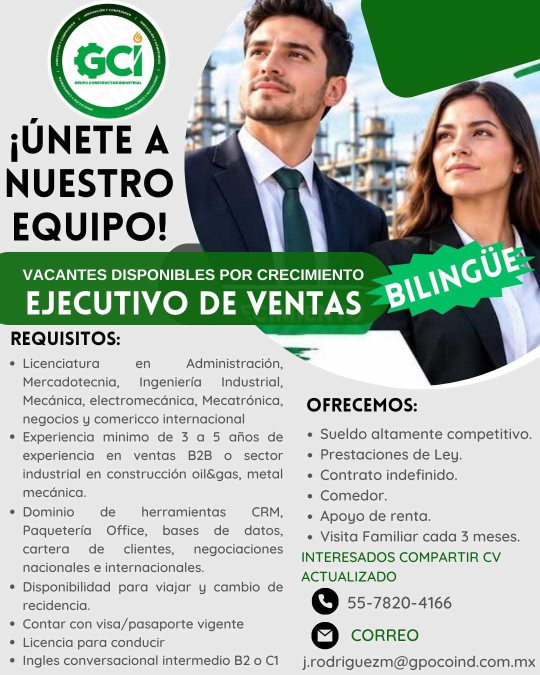 Ejecutivo de Ventas Bilingüe