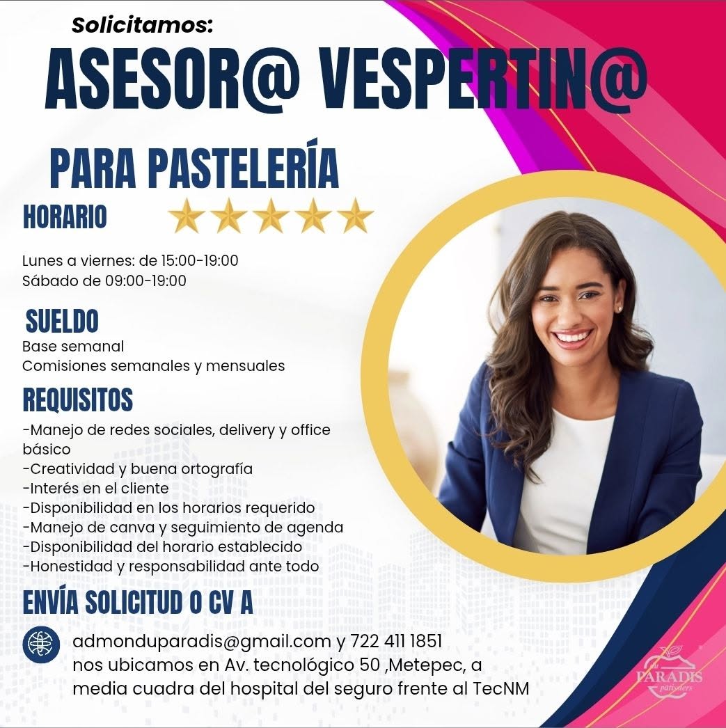 Empleada para Pastelería