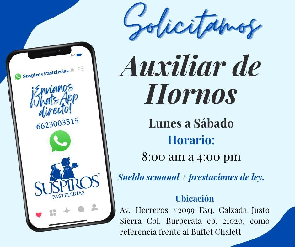 Ayudante en Hornos