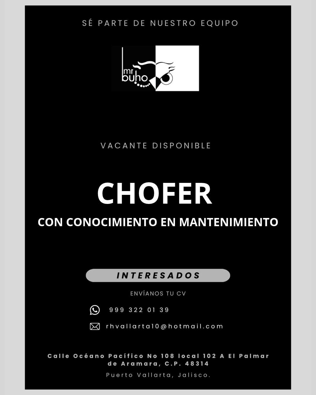 Chofer/Mantenimiento